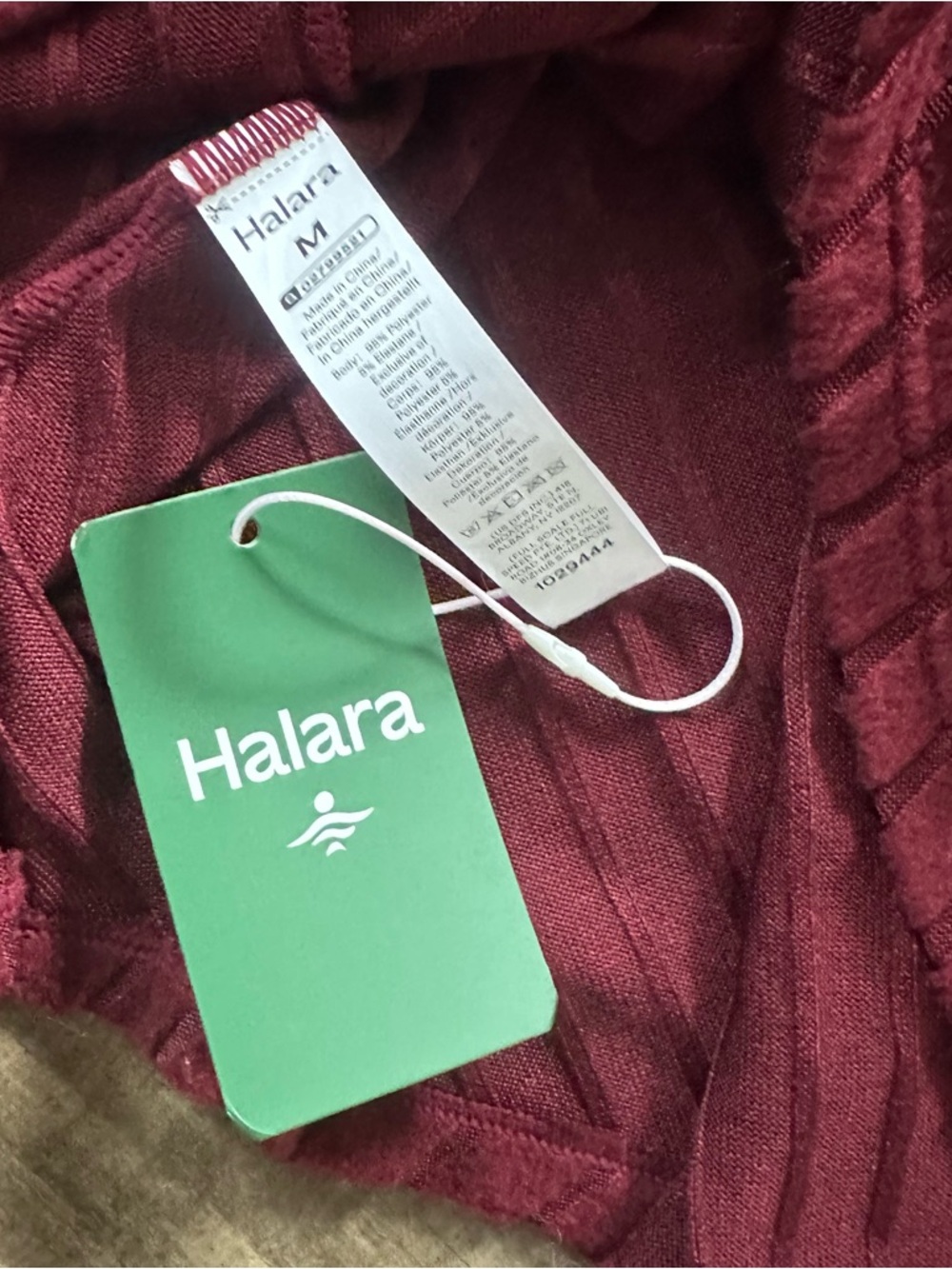 New Halara maroon ribbed knit V neck fit and flare dress - Picture 3 of 5